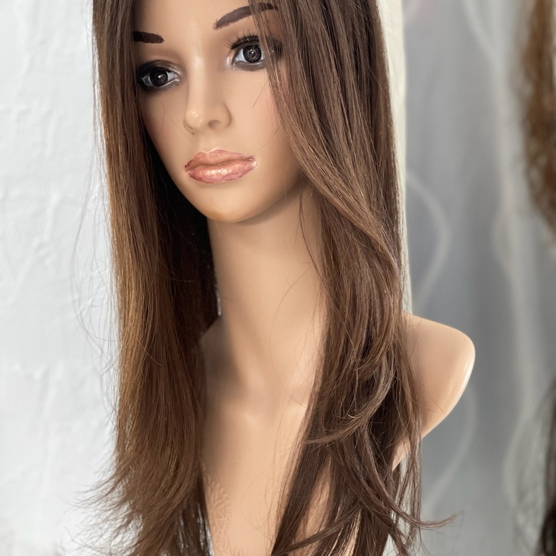 Custom Human Hair Hand Tied Form Fitted to Client.  Color Highlights to Spec.  Medical wig cranial prosthesis