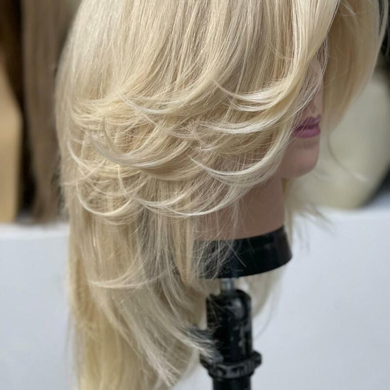 Custom Human Hair Hand Tied Form Fitted to Client.  Color Highlights to Spec.  Medical wig cranial prosthesis